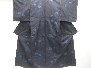 大特価品　未使用品　花模様織り出し本場泥大島紬着物(5マルキ)